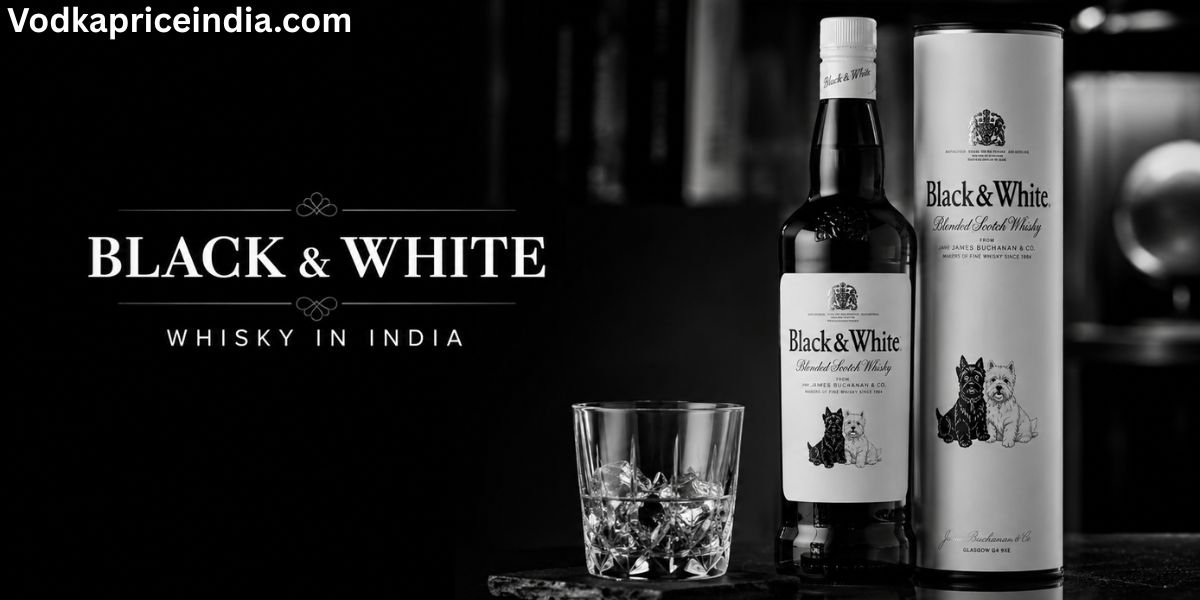 black and white whisky price in india